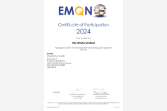 Сертификат участия в программе внешней оценки качества EMQN (молекулярная онкология) 2024