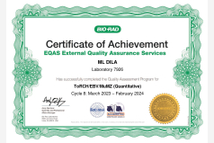 Сертификат участия в программе внешней оценки качества EQAS (TORCH EBV) 2024